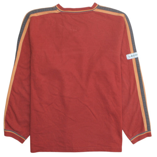 Lacoste Men’s Red V-Neck Pullover Sweatshirt Size L