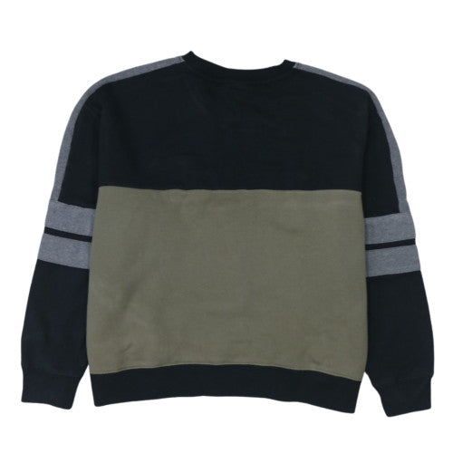 Lonsdale Women's Khaki & Black Colourblock Crew Neck Sweatshirt Size 18