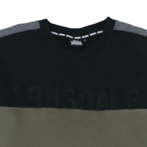 Lonsdale Women's Khaki & Black Colourblock Crew Neck Sweatshirt Size 18