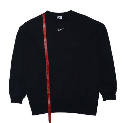 Nike Womens Black Small Pullover Crew Neck Sweatshirt Cotton Blend