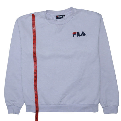 Fila Womens White Crew Neck Pullover Sweatshirt Size L