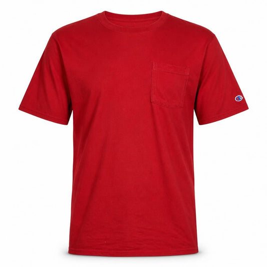 Champion Mens Red Cotton Crew Neck T-Shirt Size L