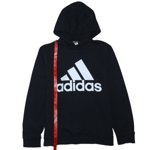 Adidas Womens Black XL Pullover Hoodie Cotton Blend Logo Sportswear