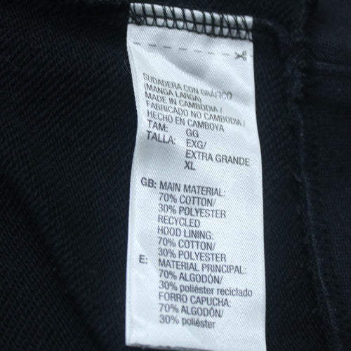 Adidas Womens Black Full Zip Hoodie XL Cotton Blend Sportswear