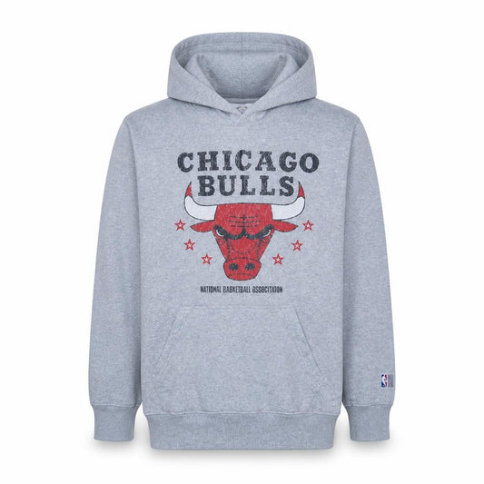 NBA Men’s Grey Chicago Bulls Pullover Hoodie Size S Graphic Cotton