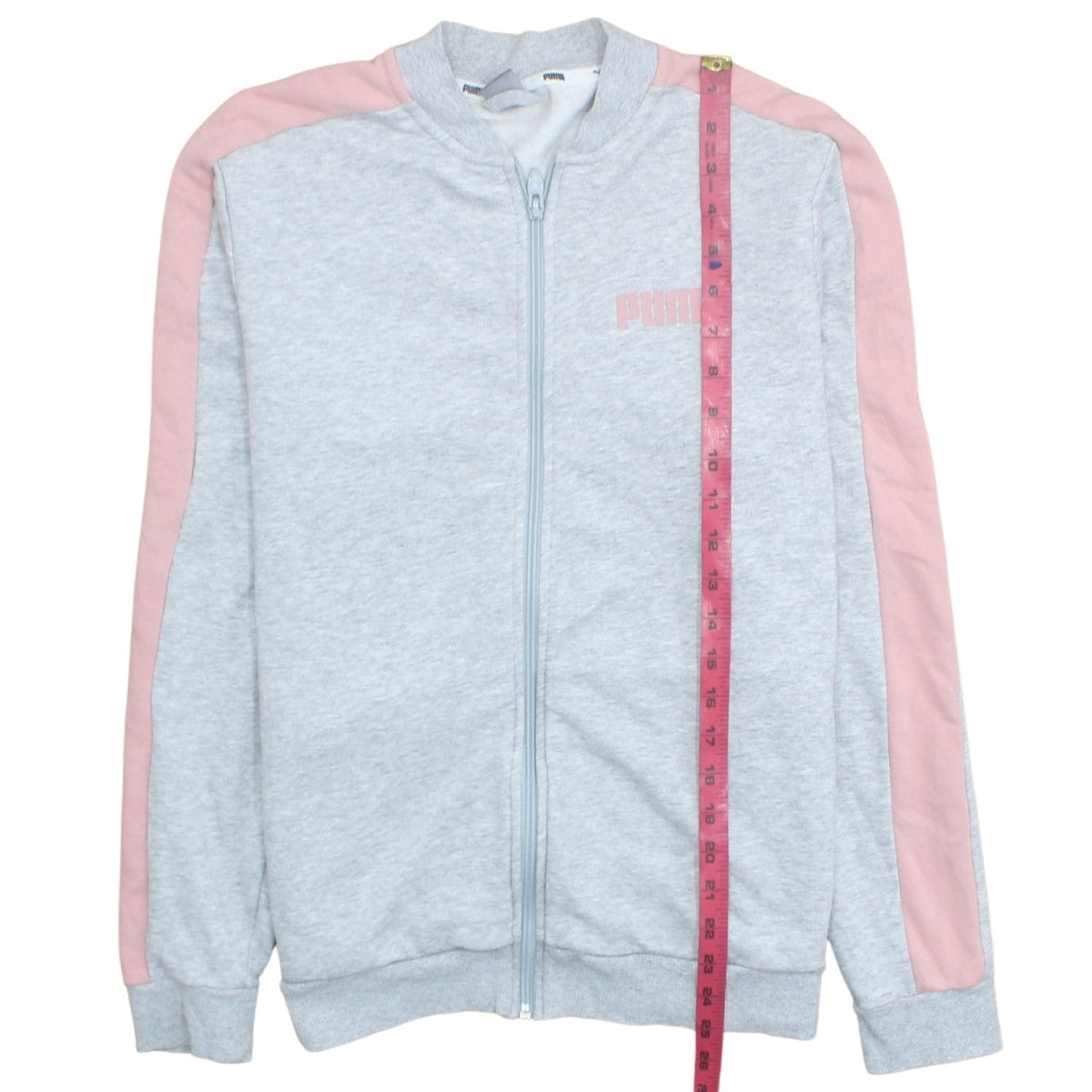 Puma Womens Grey Pink XL Track Jacket Lightweight Full Zip
