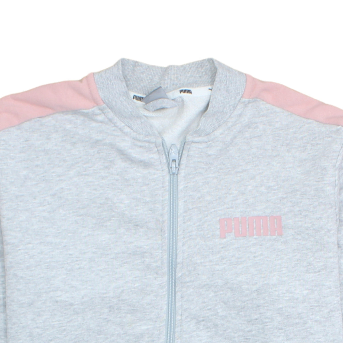 Puma Womens Grey Pink XL Track Jacket Lightweight Full Zip