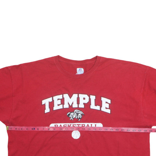 Russell Athletic Mens Red Temple Basketball 2XL Sports T-Shirt