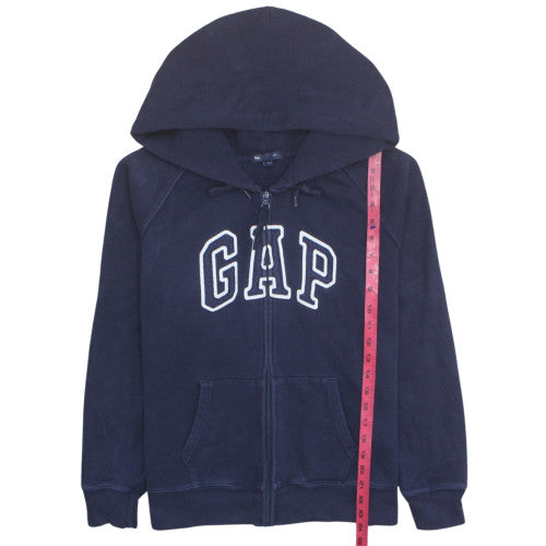 GAP Womens Navy Full Zip Hoodie XL - Classic Casual Cotton Fleece
