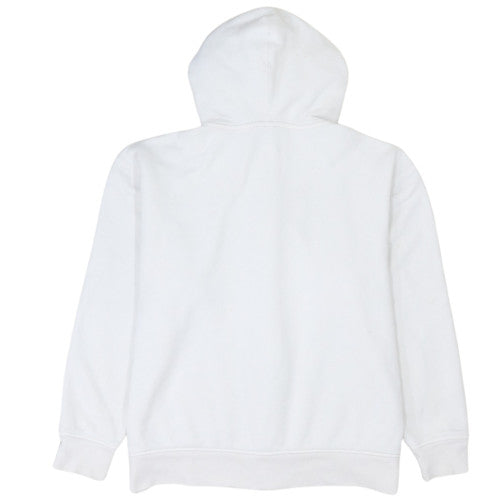 Adidas Men White Full Zip Hoodie Size M Sports Fleece Sweatshirt