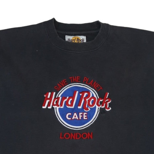 Hard Rock Cafe London Black Men's XL Pullover Sweatshirt Vintage