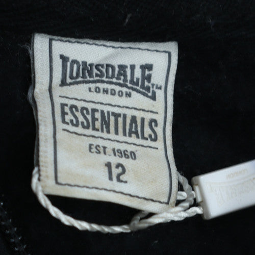 Lonsdale Womens Black Size 12 Track Jacket Full Zip Sportswear