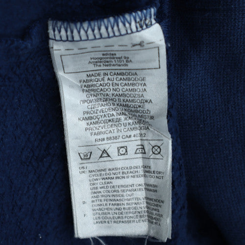 Adidas Men's Grey & Blue Crew Neck Pullover Sweatshirt M Classic Style