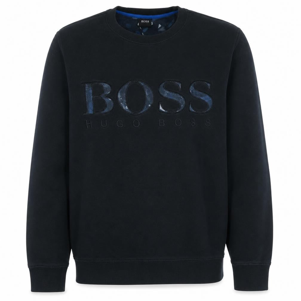 Hugo Boss Men's Black Logo Crew Neck Pullover Sweatshirt M