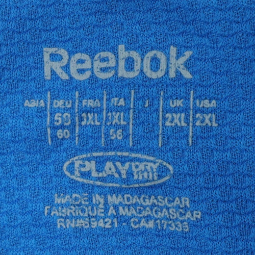 Reebok Mens Blue 2XL Short Sleeve Crew Neck Gym T-Shirt