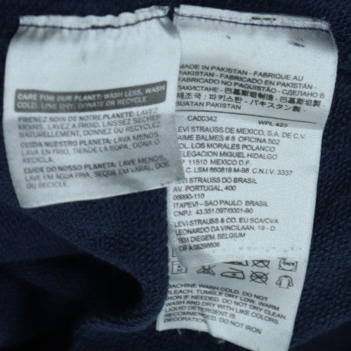 Levi's Mens Blue Full Zip Hoodie L Classic Logo Fleece
