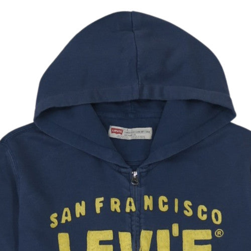 Levi's Mens Blue Full Zip Hoodie L Classic Logo Fleece