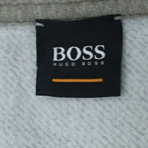 Hugo Boss Men's Grey 3XL Logo Pullover Sweatshirt