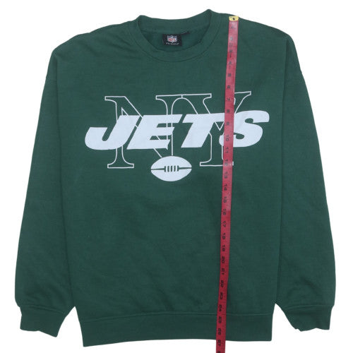 Primark NFL NY Jets Green Sweatshirt Women 12-14 M Cotton Blend Crew Neck