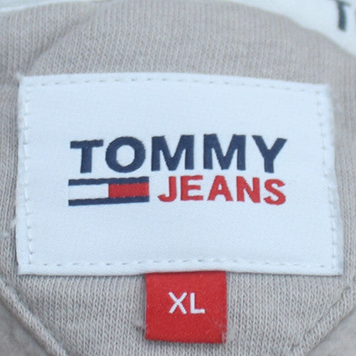 Tommy Jeans Womens Beige Hooded Pullover Sweatshirt XL