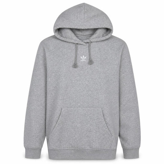 Front view of Adidas women’s grey pullover hoodie, size S, 8-10 hooded sweatshirt