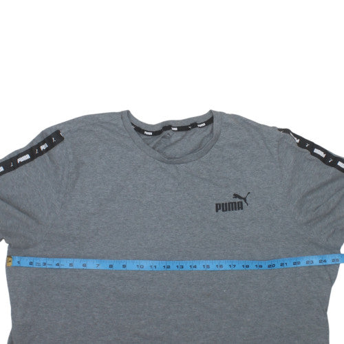 Puma Men's Grey Crew Neck Short Sleeve Athletic T-Shirt L