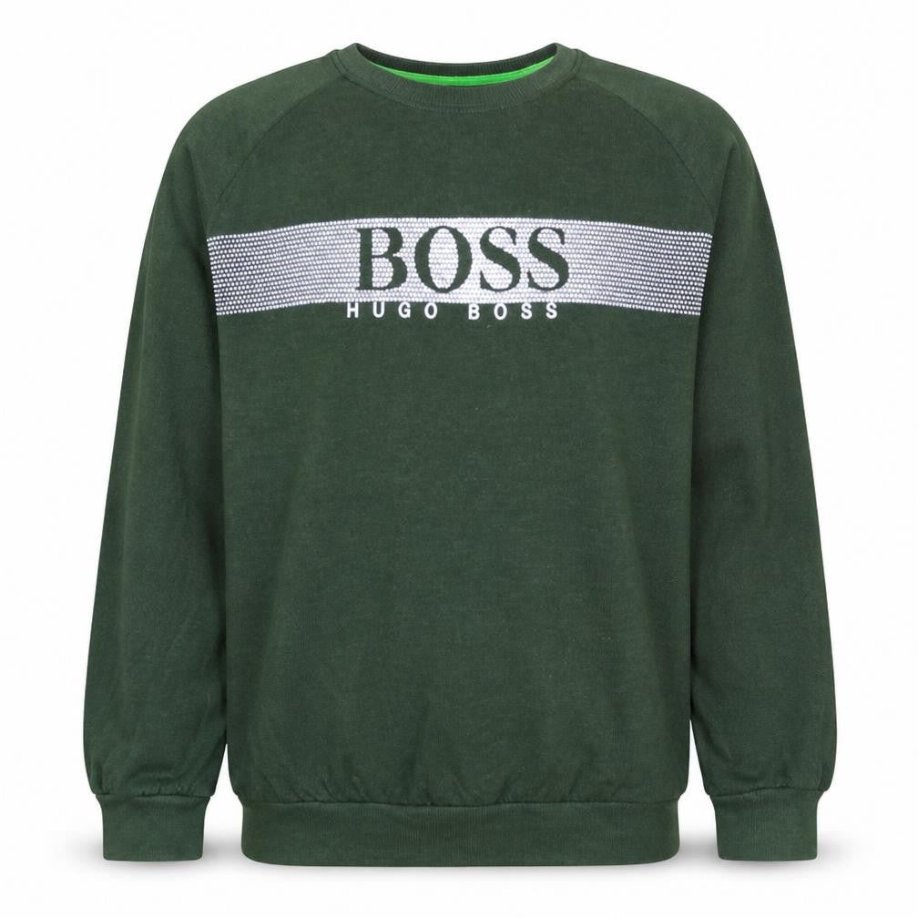 Hugo Boss Men's Green Crew Neck Pullover Sweatshirt L