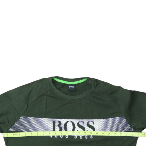 Hugo Boss Men's Green Crew Neck Pullover Sweatshirt L