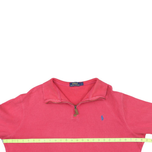 Ralph Lauren Men's Pink Cotton 1/4 Zip Sweatshirt Size L Classic Fit