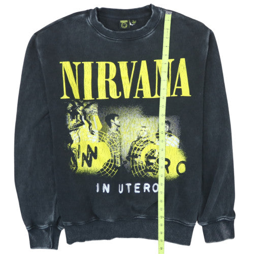 Nirvana Women's Black L Sweatshirt Pullover Graphic Print Cotton