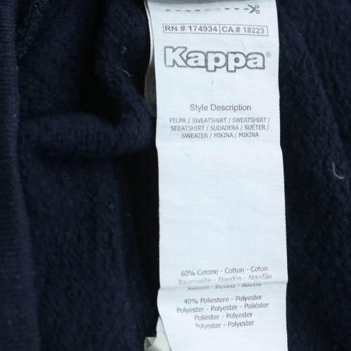 Kappa Men's Blue Pullover Hoodie Small Embroidered Logo Sportswear