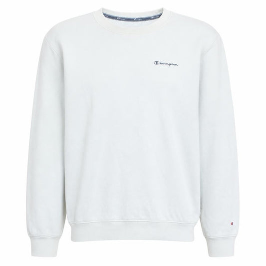 Champion Men's White Medium Pullover Sweatshirt Fleece Logo Crew Neck