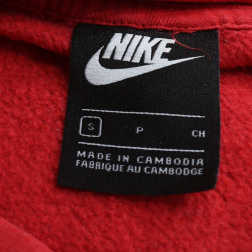 Nike Men's Red Pullover Hoodie S Fleece Logo Sportswear