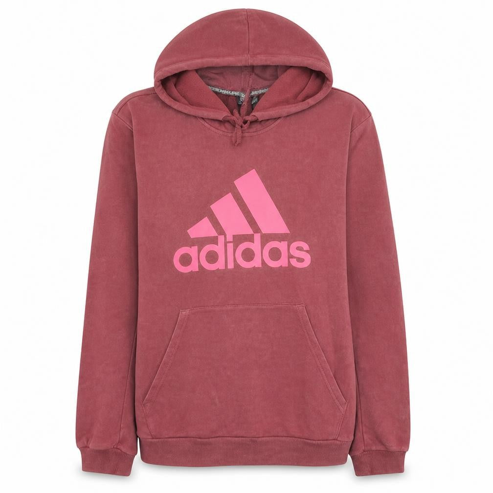 Adidas Womens Burgundy Pink Logo Pullover Hoodie XL