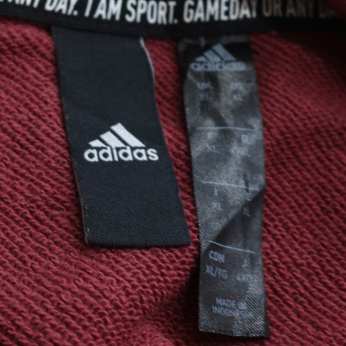 Adidas Womens Burgundy Pink Logo Pullover Hoodie XL