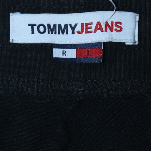 Tommy Jeans Men's Black Sweatpants L Logo Cuffed Tapered Fit