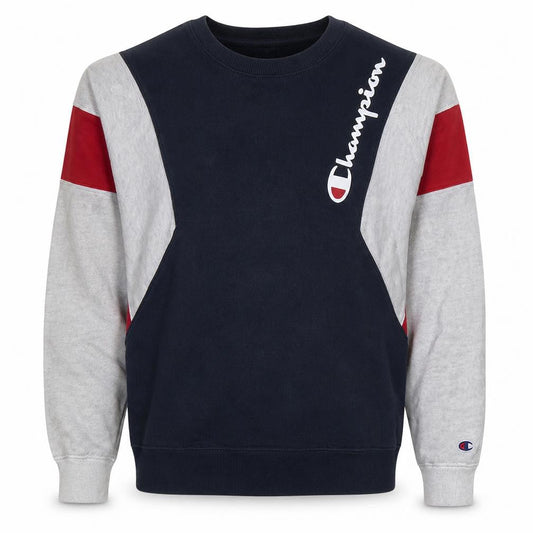 Champion Men's Blue Medium Crew Neck Logo Pullover Sweatshirt