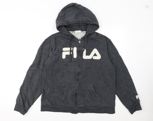 Fila Women’s Dark Grey Full Zip Hoodie Size 16 Cotton Blend