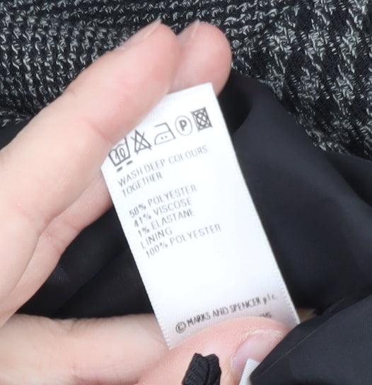 Marks and Spencer Women Grey A-Line Check Skirt Size 12