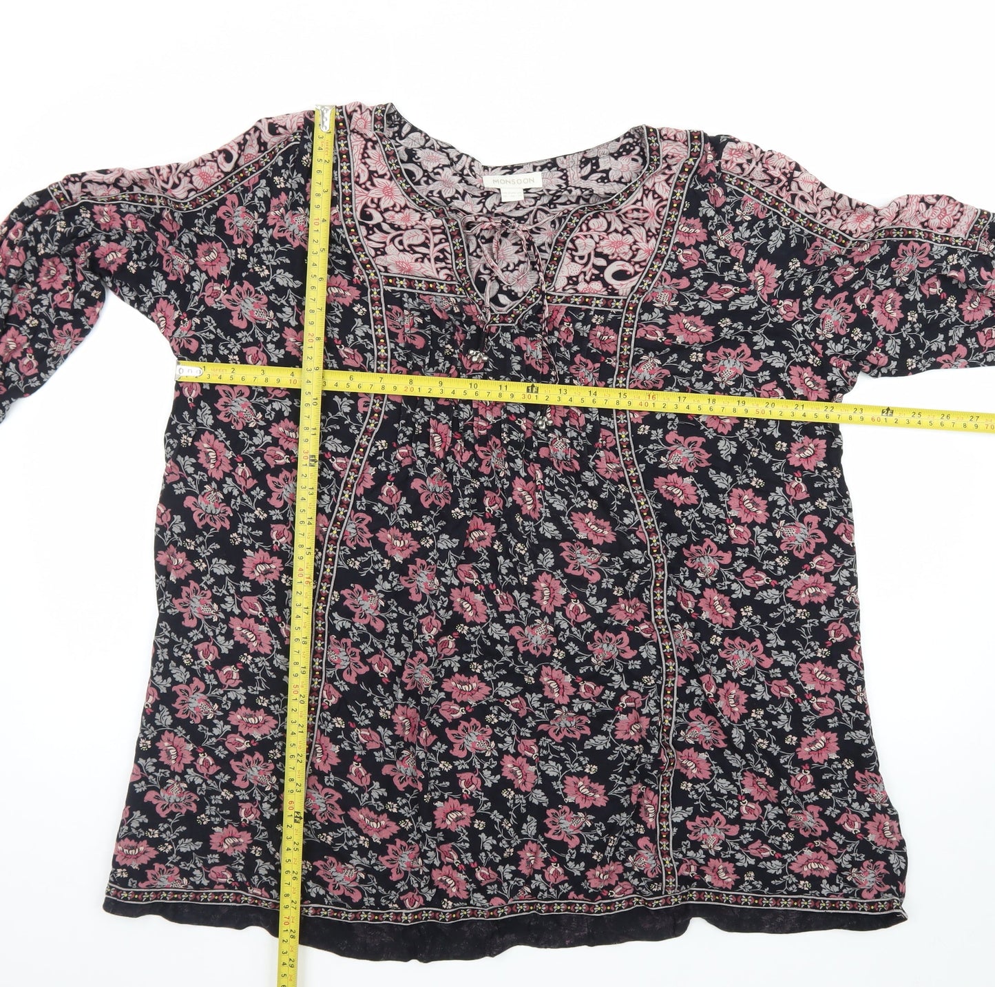 Monsoon Women’s Multicoloured Floral Tunic Blouse Size 18 Viscose