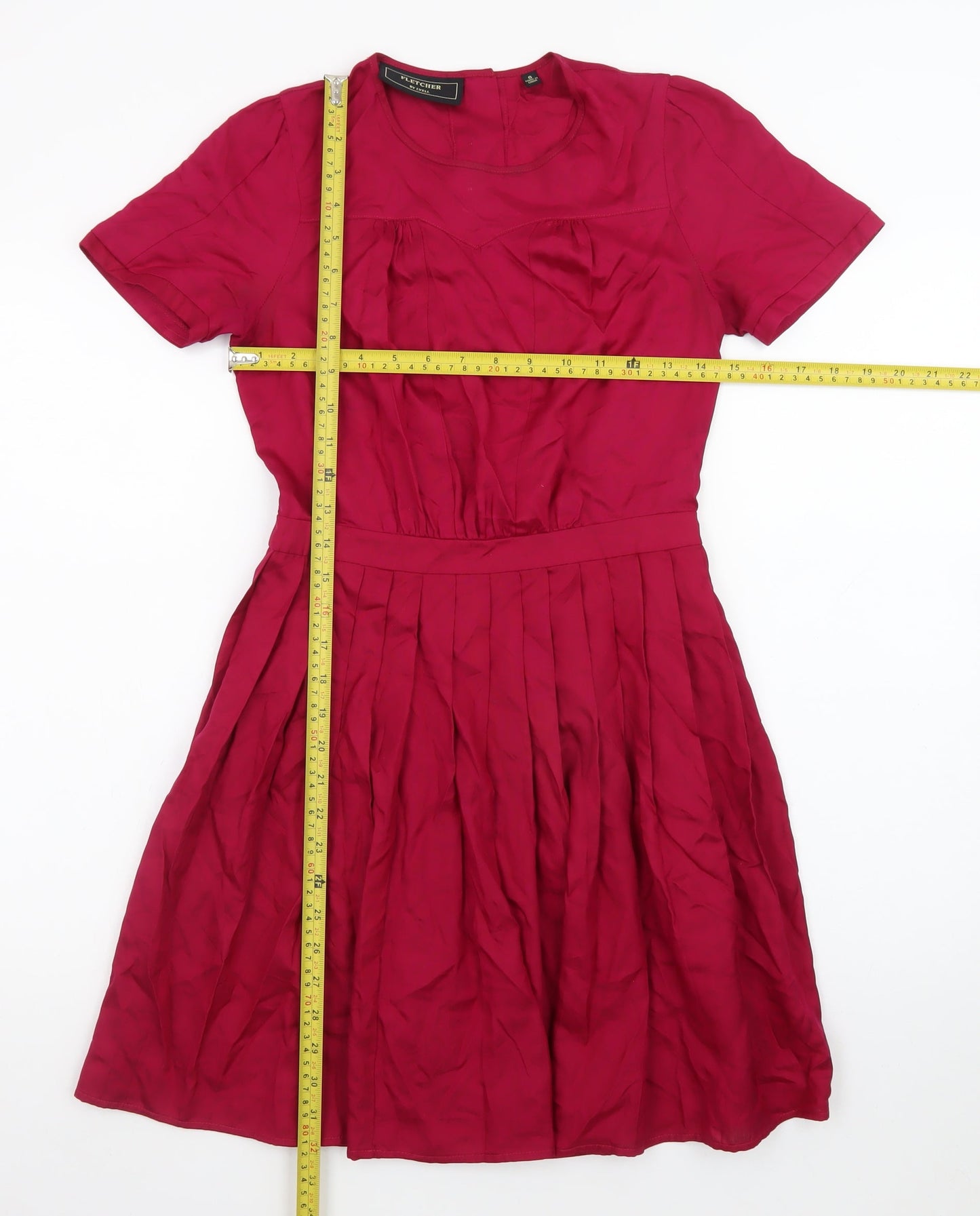 Fletcher by Lyell Women's Red Cotton Fit & Flare Dress Size S