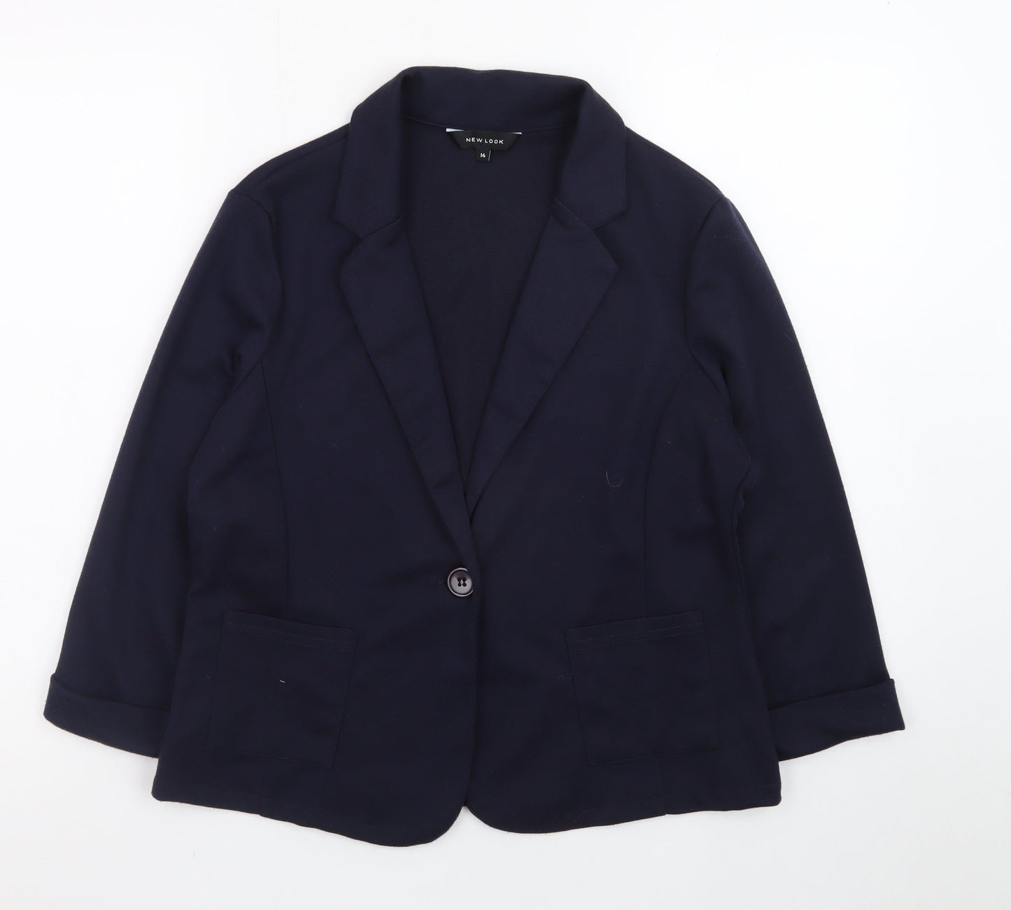 New Look Women's Blue Size 14 Regular Fit Blazer Jacket