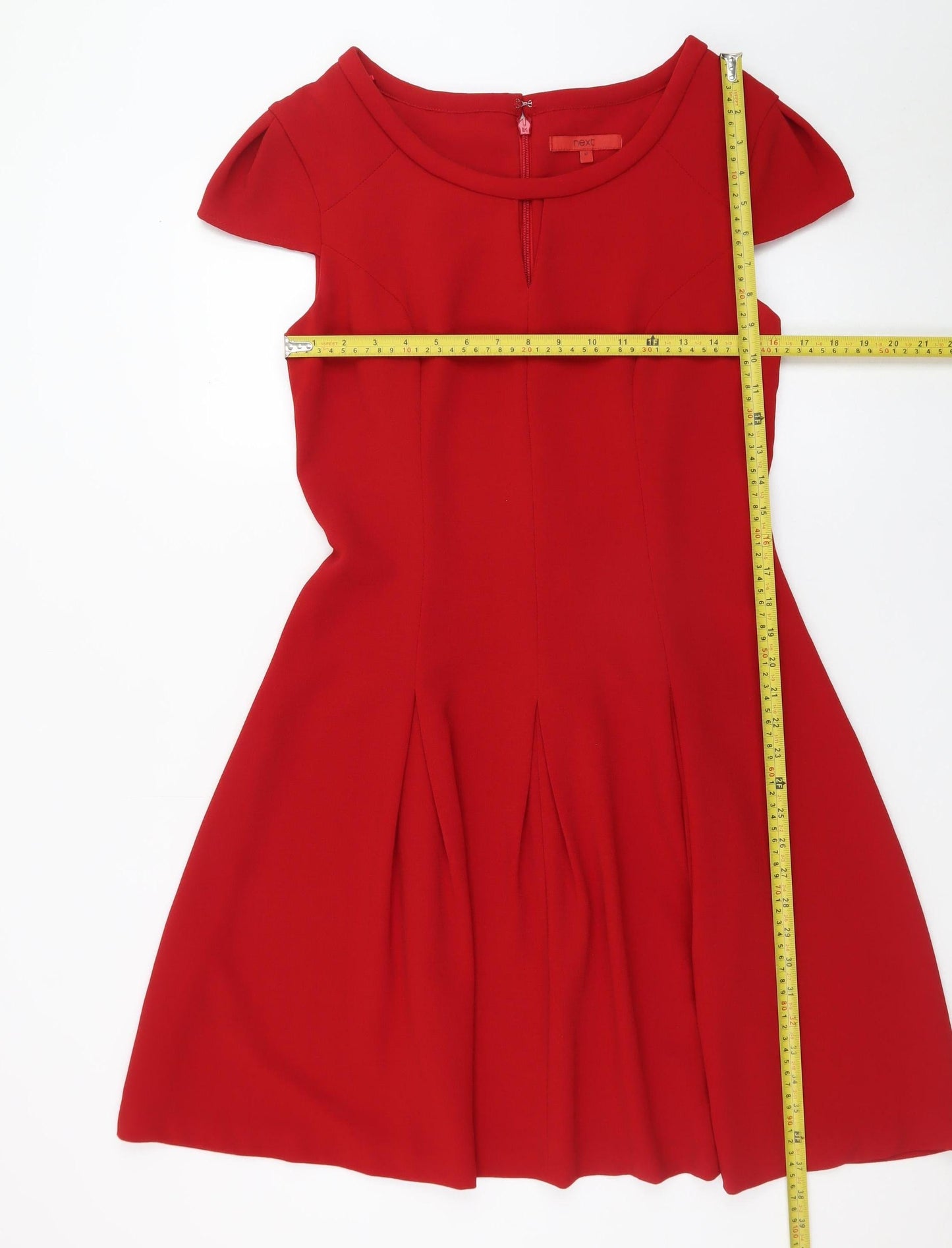 Next Women’s Red Fit & Flare Knee Length Dress Size 10