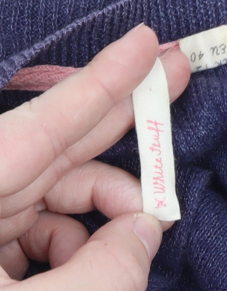White Stuff Women's Purple Cardigan UK 12 Button Front Knitwear