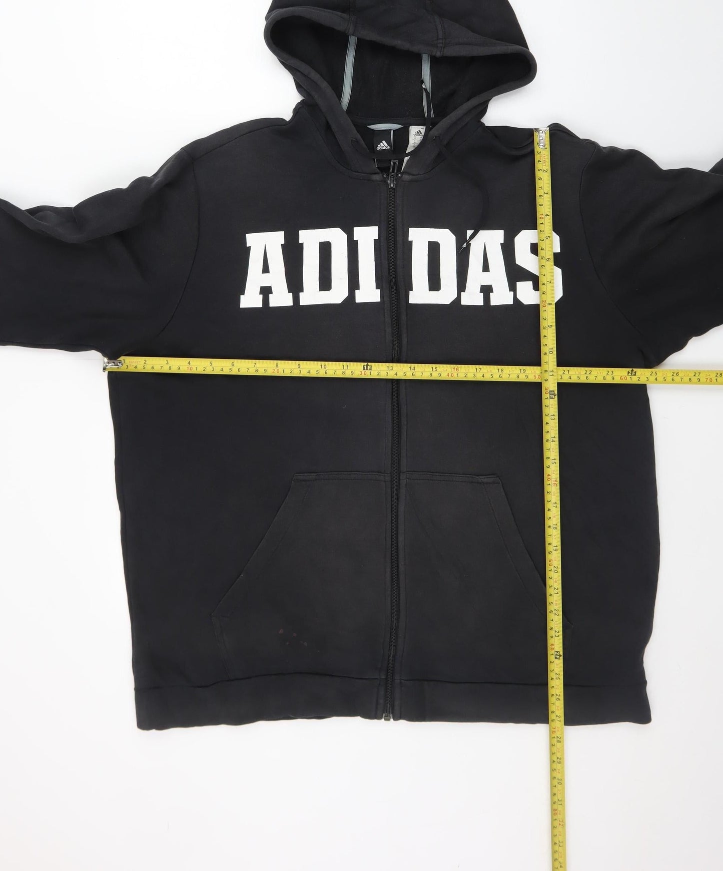Adidas Mens Black XL Full Zip Hoodie Sports Fleece Sweatshirt