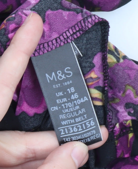 Marks and Spencer Women’s Multicoloured Wrap Dress Size 18