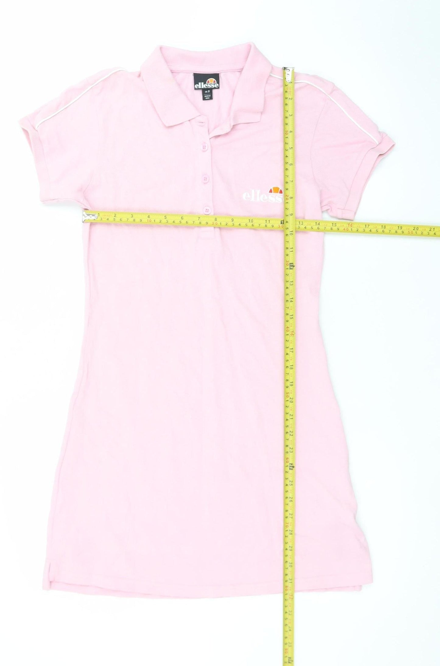 Ellesse Women's Pink Cotton Polo Shirt Dress UK 8 Casual Sportswear