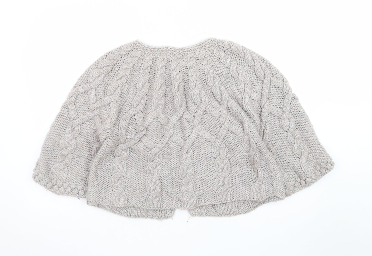 Marks and Spencer Women’s Grey Chunky-Knit Cape Jumper Size 16