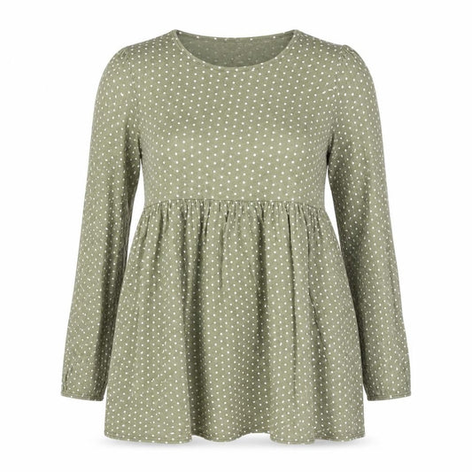 Boohoo Women's Green Polka Dot Long Sleeve Smocked Dress Size 10