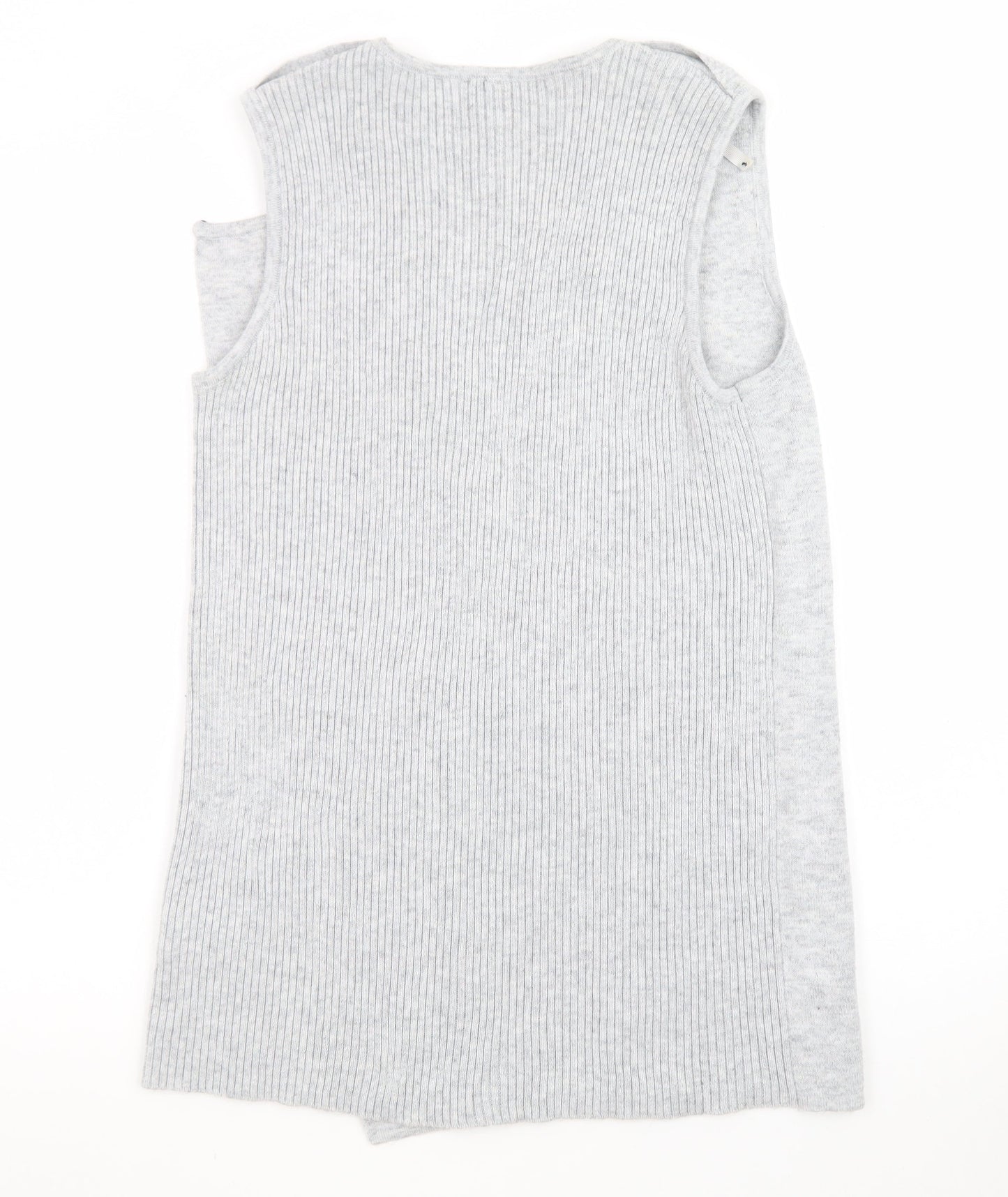 FOIL Women Grey Knit Sleeveless Zip Shift Dress Size S